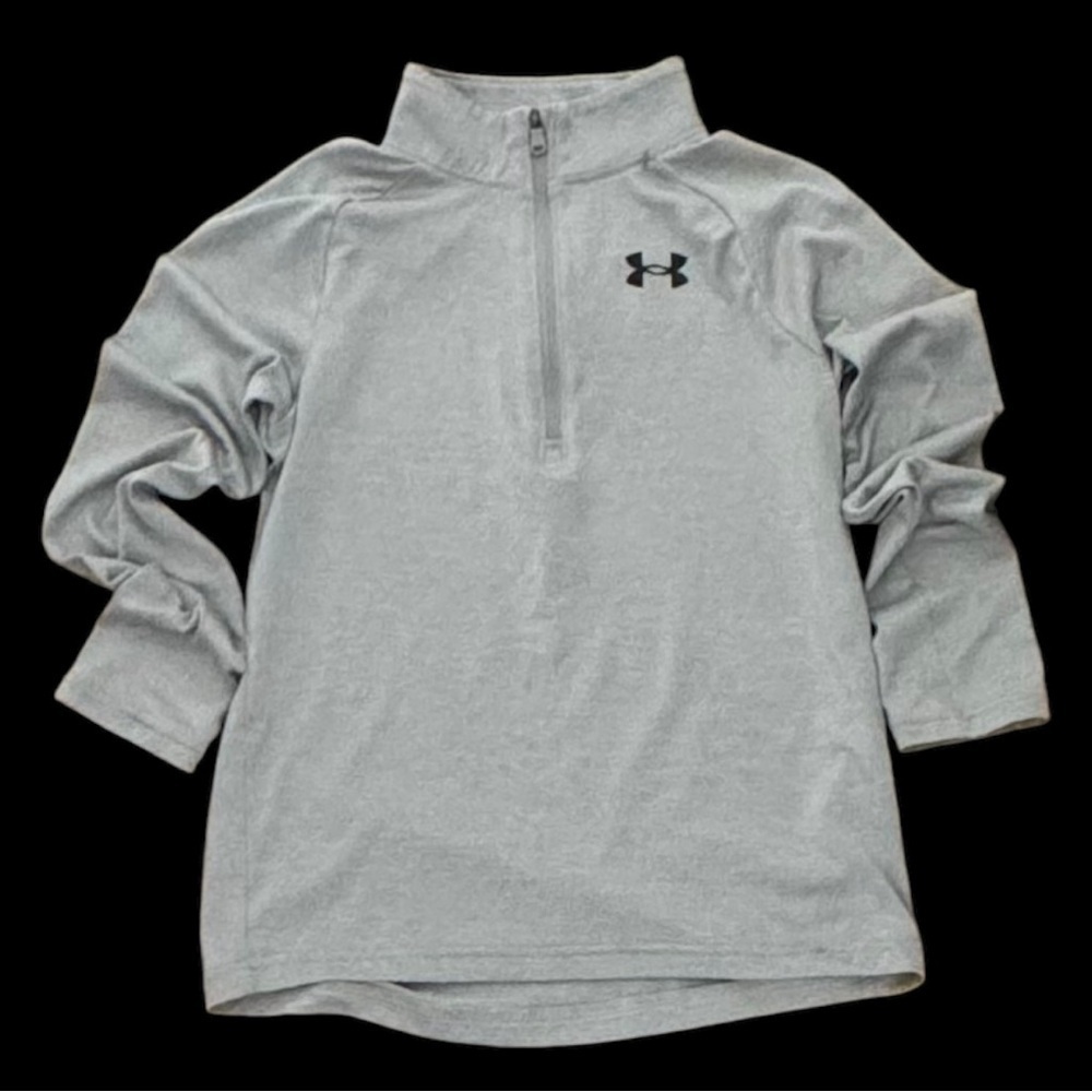 Boys' Youth Medium Gray Long Sleeve 1/2 Zip Pullover Under Armour Tech™ 2.0
